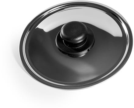 Zanetti, Tapa de acero inoxidable, tapa de acero inoxidable, diámetro 26 cm, mango plástico, apto para ollas y sartenes, lavable en lavavajillas