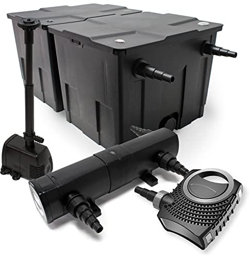 Kit filtro estanque Filtro Biológico 60000l clarificador UVC 18W 80W bomba ecológica de fuente