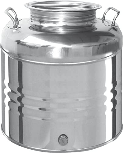 FUSTO CONTENITORE PER OLIO VINO MIELE IN ACCIAIO INOX 18/10 OLI VARI - Lt. 30