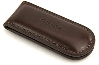 GIUDI ® Geldklammer mit Magnet Leder Klein Schwarz Echtleder Rindsleder