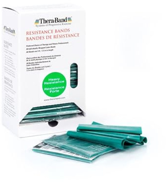 TheraBand Original Fitnessband | 30 St. x 1,50m | Widerstandsbänder | Terrabänder | Gymnastikband | Stretchband | Heimtraining, Krafttraining, Rückenübungen, Therapie, Reha | 100% Naturlatex