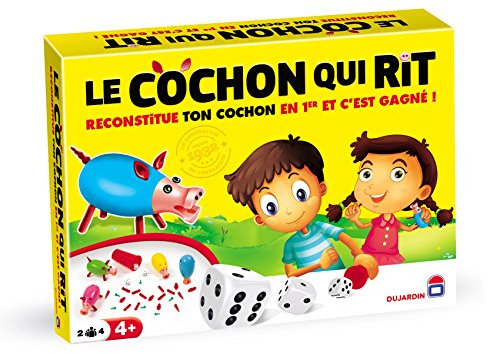 Dujardin – Le Cochon Qui rit à 4 – Jeu de société – Reconstitue Ton Cochon Le Premier –A Jouer en Famille et Entre Amis – A Jouer en Famille – 2 à 4 Joueurs – Dès 4 Ans