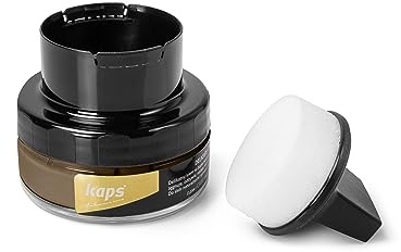 Kaps Professional Schuhpflege Delicate Cream mit Schaumaplikator - Schuhcreme & Pflegemittel zur Reinigung und Auffrischung von Naturleder und Synthetik (50ml) (177 - Eiche)