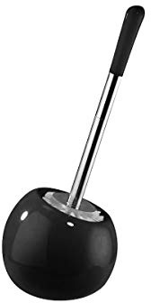Sanwood 6402425 Coppa WC-Bürstengarnitur, Keramik, schwarz, 16 x 37 x 16 cm