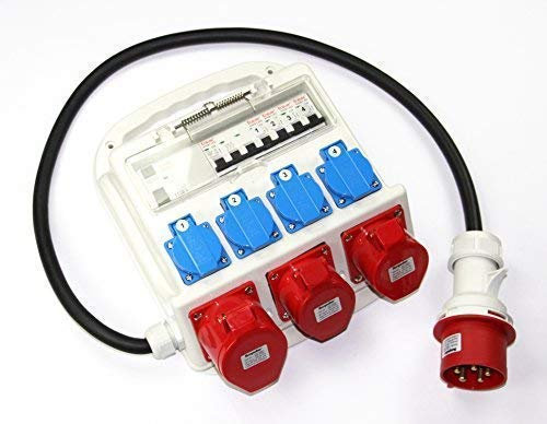 Unità di Distribuzione Alimentazione Cee 32A 400V 4 X4 x 230V 2 x 16A 1 x 32A Fi-Absicherung Pannello di Distribuzione di Energia