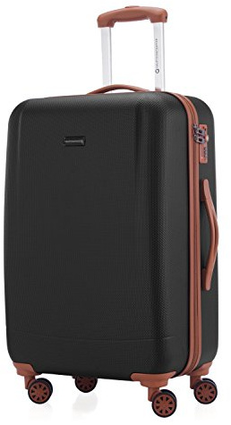 Hauptstadtkoffer - Wannsee - Mittelgroßer Hartschalen-Koffer Trolley Rollkoffer Reisekoffer, TSA, 68 cm, 63 Liter, Schwarz/Braun