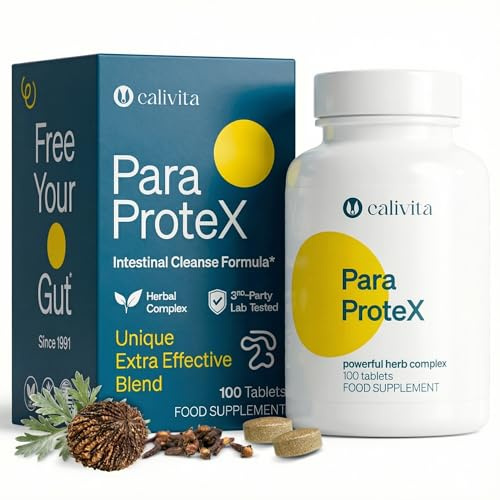 ParaProteX – Wormwood Black Walnut and Clove – Herbal Cleanse for Humans – Gut Cleanse Detox – 10 in One All Natural Herbal Supplement – 100 Vegan Tablets