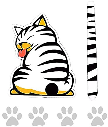 EQLEF pegatinas reflectantes para ventanas y limpiaparabrisas de coches adhesivas, diseño divertido de cola de gato