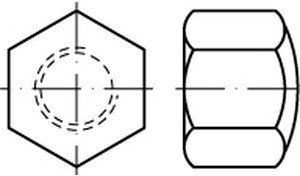 DIN 917 6 Fein Sechskant-Hutmuttern, niedrige Form, mit metrischem Feingewinde - Abmessung: M24x2 (10 Stück)