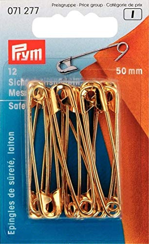 Prym säkerhetsnålar med spole mässing 3 silver col 50 mm
