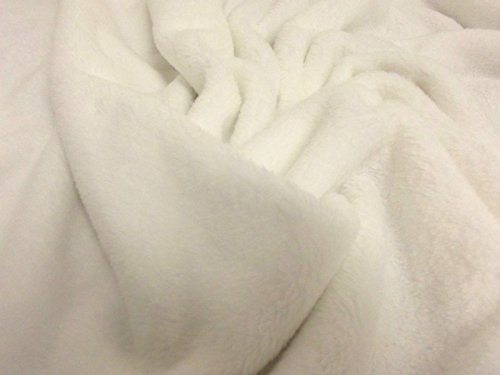 Doppelseitig Sehr Weich Kuschelig Weicher Minky Velboa Gewebematerial - Weiß - Weiß, 1Mtr 150cmx100cm
