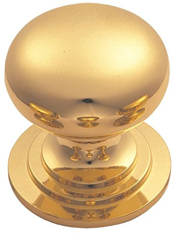 Fingertip Design Premium Quality Solid Victorian Cabinet Door Knob - Polished Brass (50mm (2))