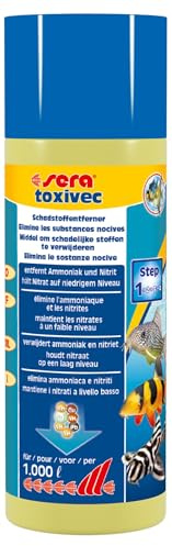 sera toxivec 250 ml | Aquarium Wasseraufbereiter für Notsituationen | Neutralisiert Ammoniak & Nitrit | Aquarium Zubehör | Sofort-Hilfe gegen giftige Stoffe für klare Wasserwerte