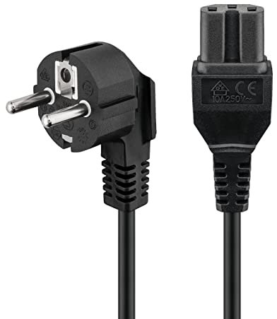 Goobay 93277 Warmgerätekabel mit C15 Buchse Netzkabel für Wärmeplatte / Stromkabel 3 polig / CEE Kabel Heißgerätestecker Warmgerätestecker Schwarz 2m