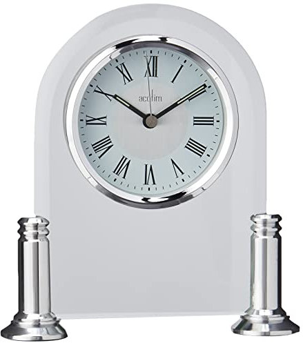 Acctim 36427 Bewdley Reloj de Chimenea, Color Plateado y Blanco