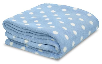 Little Starter Plush Toddler Blanket, Blue Dot
