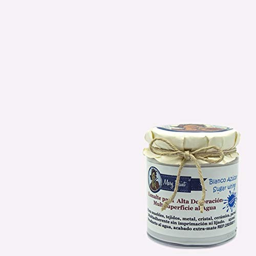 Mary Paint Pintura para Muebles Efecto Chalk Paint,multisuperficie, mate, Blanco Puro - 750ml resistente al desgaste muebles, piel, nautica,cocinas, marmol (Blanco Azúcar, 250 ml)