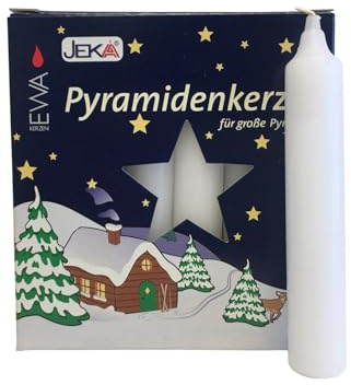Jeka Kerzen Christmas Pyramid Carousel Candles, Large 17mm - White