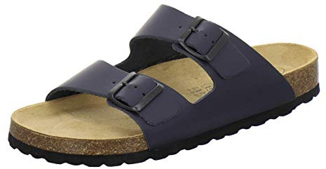 AFS-Schuhe Bekväma Herrpantofler, Sandaler och Tofflor i Läder - Storlek 36-50 - Tillverkade i Tyskland, marinblå, 41 EU