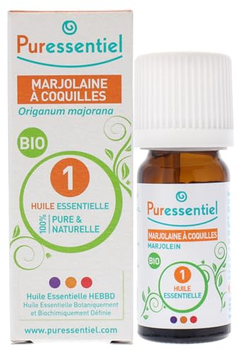Puressentiel – Huile Essentielle Marjolaine à coquilles BIO – Contribue à la relaxation – 100% pure et naturelle – HEBDD – Origanum majorana – 5 ml