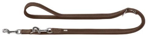 HUNTER Hunting Verstellbare Führleine für Hunde, Leder, weich, robust, 1,3/200 cm, braun
