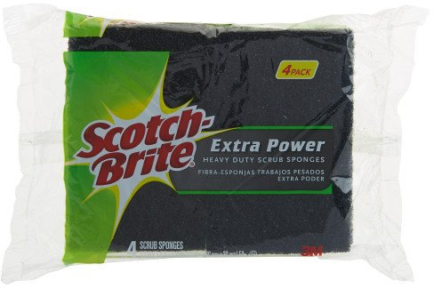 Scotch-Brite Extra Power - Spugne resistenti per sfregamento | Fornisce potenza extra resistente per una pulizia resistente, 4 spugne per scrub