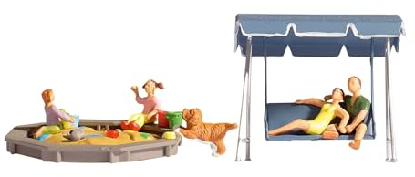 NOCH Eltern & Kinder, Modellfiguren Set, Spur TT, für realistische Szenen im Maßstab 1:120