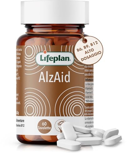 Vitamina B6 B9 B12 Acido Folico (60 Compresse Vegan, Scorta 4 Mesi) LIFEPLAN Alzaid - Integratori Stanchezza con Complesso Vitamina B complex, Vitamina B12, Vitamina B9, Vitamina B6, Vitamine gruppo B