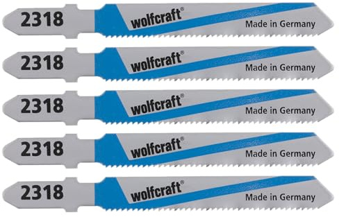 Wolfcraft 2654000 sticksågblad T-skaft, HSS, för plåt och NE-metaller, fint snitt, 5 stycken