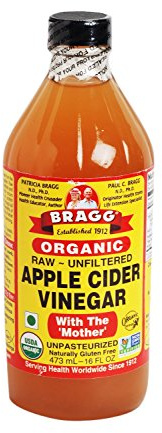 Bragg Organic Apple Cider Vinegar with the “Mother” – Vinagre de Manzana Ecológico, Crudo, Sin Filtrar y Sin Pasteurizar, Fermentado Naturalmente, 5% de Acidez, Botella de Vidrio de 473 ml