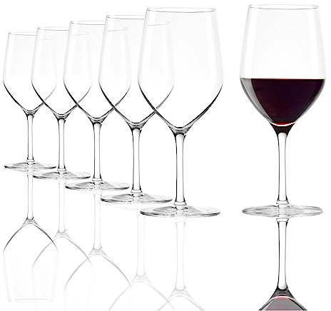 Stölzle Lausitz Calici da Vino Rosso Ultra Set di 6, 450ml – Bicchieri di Alta Qualità per Vino Rosso – Elegante Calice con Stelo Corto per Massima Espressione Aromatica – Lavabili in Lavastoviglie