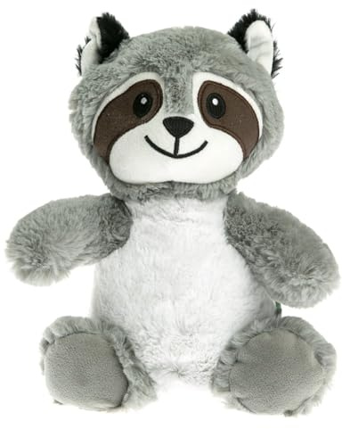 Pelucho - Bouillotte Peluche Raton Laveur - Bien-Être, Chaleur et Douceur - Micro-Ondable - Grains de Blé et Fleurs de Lavande - Fabriquée en France