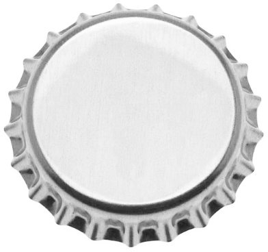 Bottle Cap Co 100-Piece Crown Bottle Caps, Shiny Silver Linerless