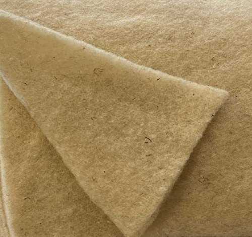 Pemmiproducts Woll Volumenvlies aus Schafschurwolle 200g/m², 1,5 m x 5 m, ca. 15 mm dick, Patchworkvlies, Polstervlies, Vliesstoff, Polsterwatte, Watte