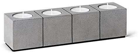 Korn Produkte Kerzenleuchter - Kerzenständer aus hochwertigen Beton, für Vier Teelichter, modern und schlicht gestaltet