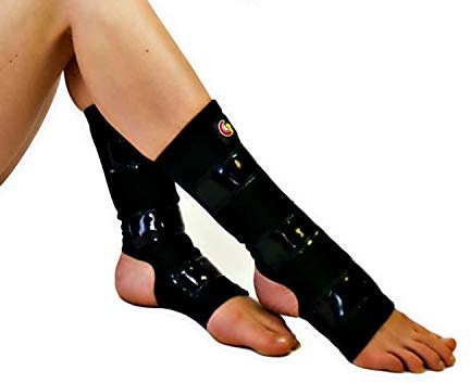 Mighty Grip Black Pole Dancing Ankle Protectors with Tack Strips for Gripping the Pole (Medium)