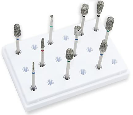 11 Teiliges Diamantschleifer Nagelfräser Fräser-Bits-Set mit Vitrinen-Box | Nagelschleifer Set mit hochwertiger Diamantbeschichtung für elektrische Nagelfräser zur Fuß und Nagelpflege