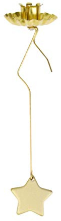 hdg Baumkerzenhalter Balancehalter Pendelhalter für Weihnachtsbaum mit Stern (Gold, 6er)