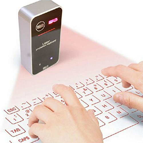 Highdas Proyección láser inalámbrico Bluetooth teclado virtual con el ratón para Iphone Ipad Smartphone PC y tabletas Negro A