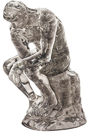 Beverly Crystal 3D Standing Jigsaw Puzzle - The Thinker 43 pcs Pieces Le Penseur Auguste Rodin Statue House Home Decor by