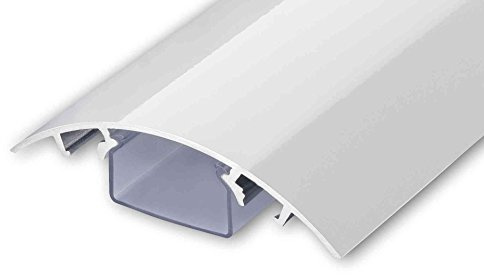 TV Design Aluminium Kabelkanal in Weiss Hochglanz lackiert in verschiedenen Längen von ALUNOVO (Länge: 120cm)