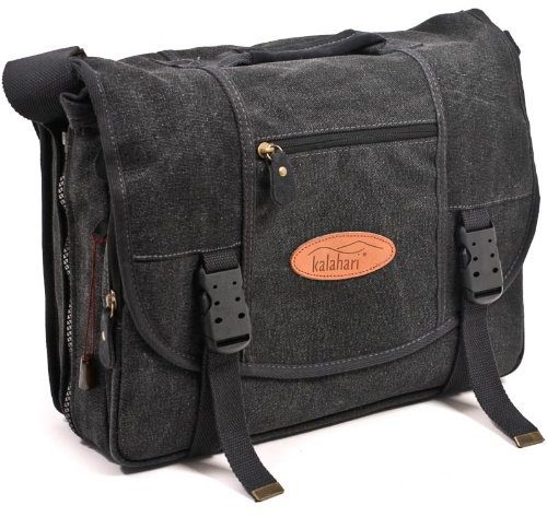 Kalahari Fototasche Kapako K-35 Canvas schwarz für Fotoausrüstung und Laptop oder iPad
