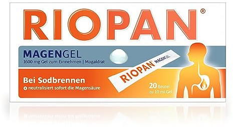 RIOPAN Magengel Sticks bei Sodbrennen, 20 Portionsbeutel | Bei säurebedingten Magenbeschwerden, saurem Aufstoßen, ohne Säure-Rebound, wirkt sofort & langanhaltend, vegan