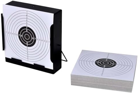 vidaXL Porte-Cible Carré avec Piège à Plombs 100 Cibles Papier 14 cm Récepteur