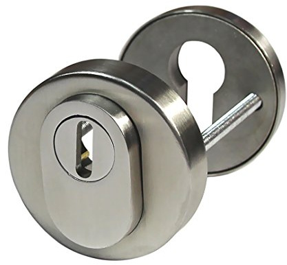 Häusler Onlinehandel GmbH Edelstahl Schutzrosette SR - 1413 PZ Rund mit ZA ES2 Profilzylinder Türbeschlag