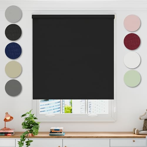 Emma Barclay Blackout Roller Blind in Black - Width 90 x Drop 165cm