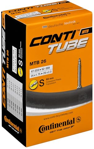 Continental Schlauch Contitube MTB 26 26x1.75/2.50 Zoll 47/62-559 SV, 60 mm, 0181671