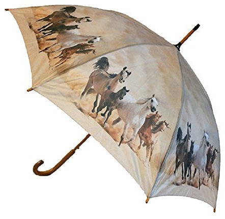 Regenschirm Pferde mit Holzgriff, Automatikschirm, Stockschirm, Schirm, Tiere, Pferd, Wildpferde, Pony