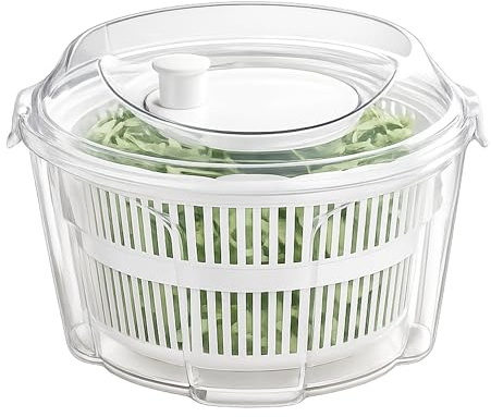 Premier Housewares 4.4L Salad Spinner and Vegetable Dryer, Lettuce Washer with Basket, Non-Slip Base, Easy Clean Kitchen Prep Tool