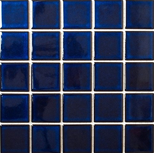 Piastrella a mosaico in ceramica, blu cobalto lucido, per pareti, bagno, WC, doccia, cucina, specchio piastrellato, rivestimento per vasca da bagno, mosaico